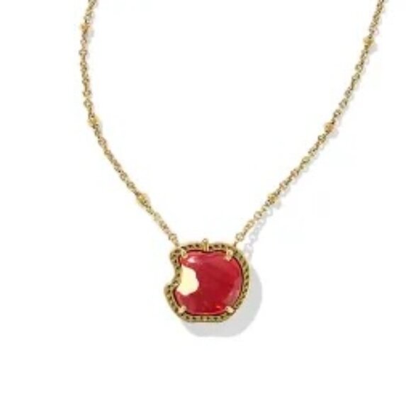 Disney | Kendra Scott Snow White Vintage Gold Apple Short Pendantt Necklace - Picture 1 of 2